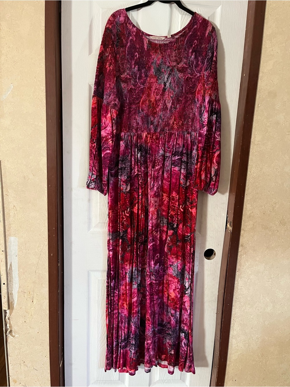 Soft Surroundings Beunissima Floral Smocked Maxi Dress - Size L Like New